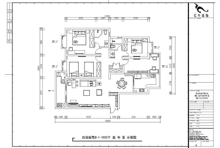 魏利（lì）利_白露（lù）新寓8-1-1002-160㎡-簡美風格_平麵布置圖