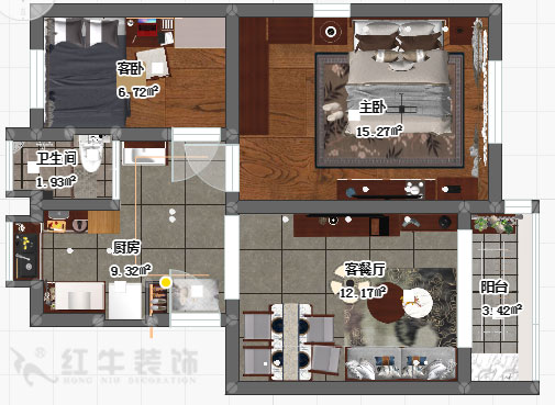 孟憲濤_四條巷（xiàng）34號1-201-62㎡-新中式風格_平麵圖+logo