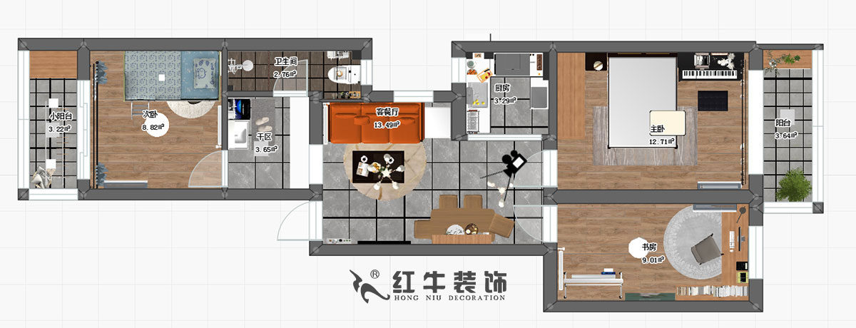 吳波_馬道街26-1-701-76㎡-現代風（fēng）格00彩平圖（tú）