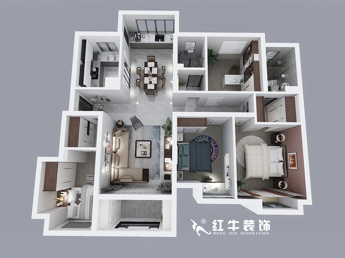 張（zhāng）桐瑋_電建洺悅府6-103-130㎡-現代簡約風格_3室（shì）2衛_定（dìng）製家￥17