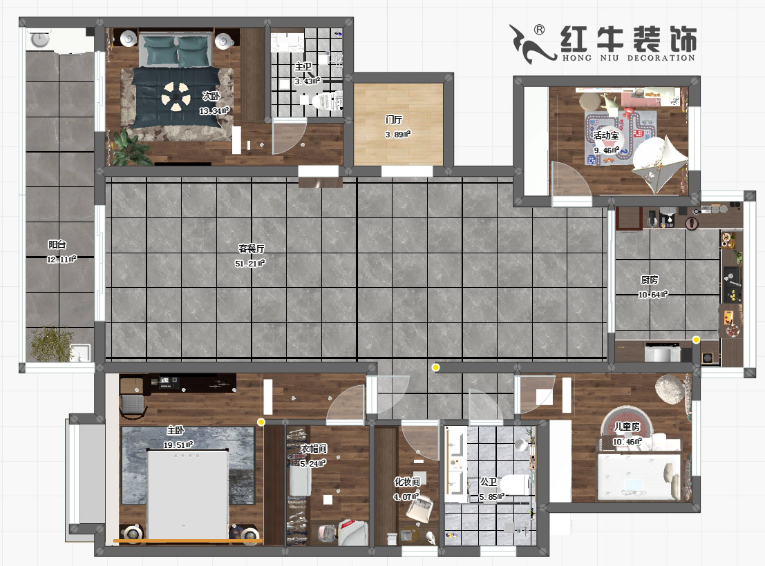 蔣琛_中冶錦繡華府中苑2-1101-178㎡-新中式風格00彩平圖