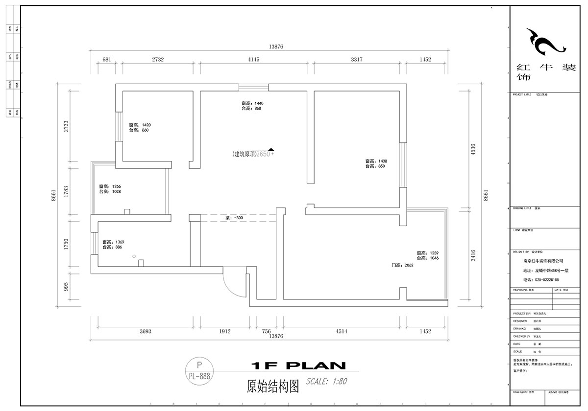 顧娟_怡居園5-19-302-102㎡-現代風格_3室2廳1衛（老房裝（zhuāng）修）_定製家￥130000_全包13萬00_01原始結構圖