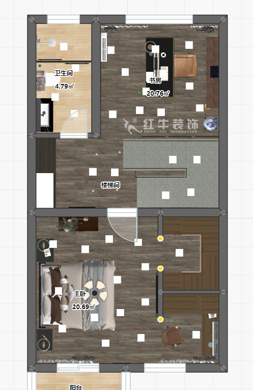 陸利民（mín）_香地美舍602-156㎡-新中式風格_5室2廳3衛（新房裝修）_定製（zhì）家￥208000_全包25萬00_10二樓（lóu）彩平圖