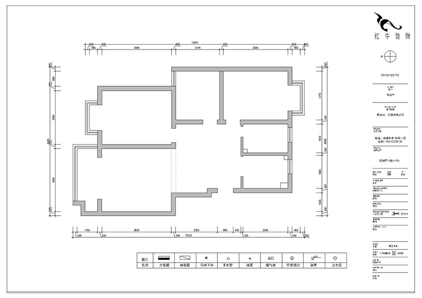 朱明琪_雙和園15-1-702-95㎡-簡美風格_3室2廳1衛（老（lǎo）房裝修）_成（chéng）品家￥128088_全包13萬00_01原始結構圖