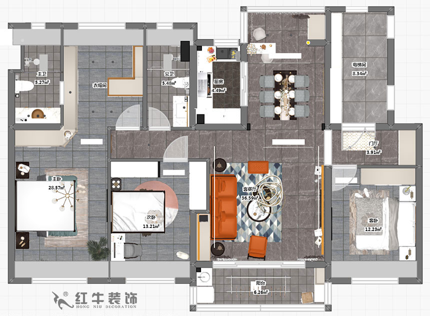 蔡成昊_泊雲間25-2-304-140㎡-現（xiàn）代輕奢風格_4室2廳2衛（新房裝修）_半包￥106935_半包10