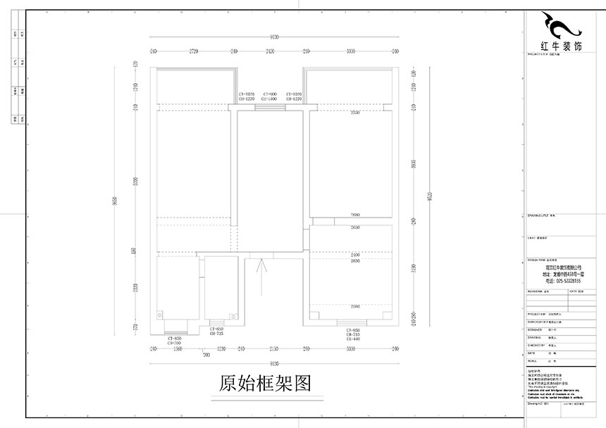 孟憲濤_良友裏4-2-603-85㎡-現代風格_3室1廳1衛（二手房裝修（xiū））_定製家￥89000_全包9萬00_01良友裏（lǐ）4-603原始框（kuàng）架圖