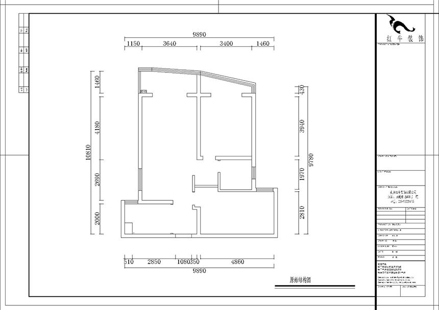 熊皓宇_海德衛城2-3-2202-100㎡-簡（jiǎn）約歐式風格_2室（shì）2廳1衛（老房翻新）_成品家￥144000_全包14萬00_01原始結構圖