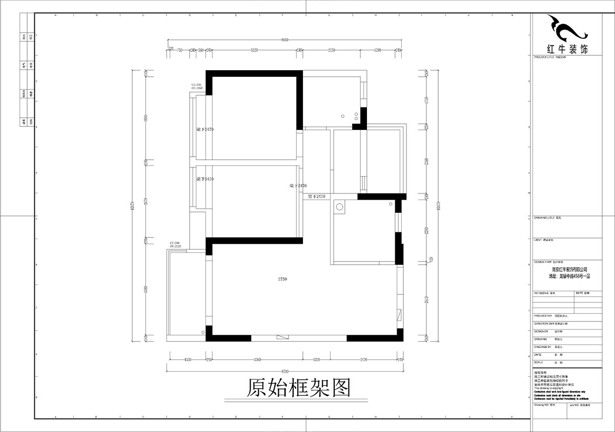 孟憲（xiàn）濤｜華潤幸福（fú）裏10-2203-88㎡-簡約風格｜3室1廳1衛｜新房裝（zhuāng）修｜定製家￥118229｜全包（bāo）12萬｜00_01原始框架（jià）圖