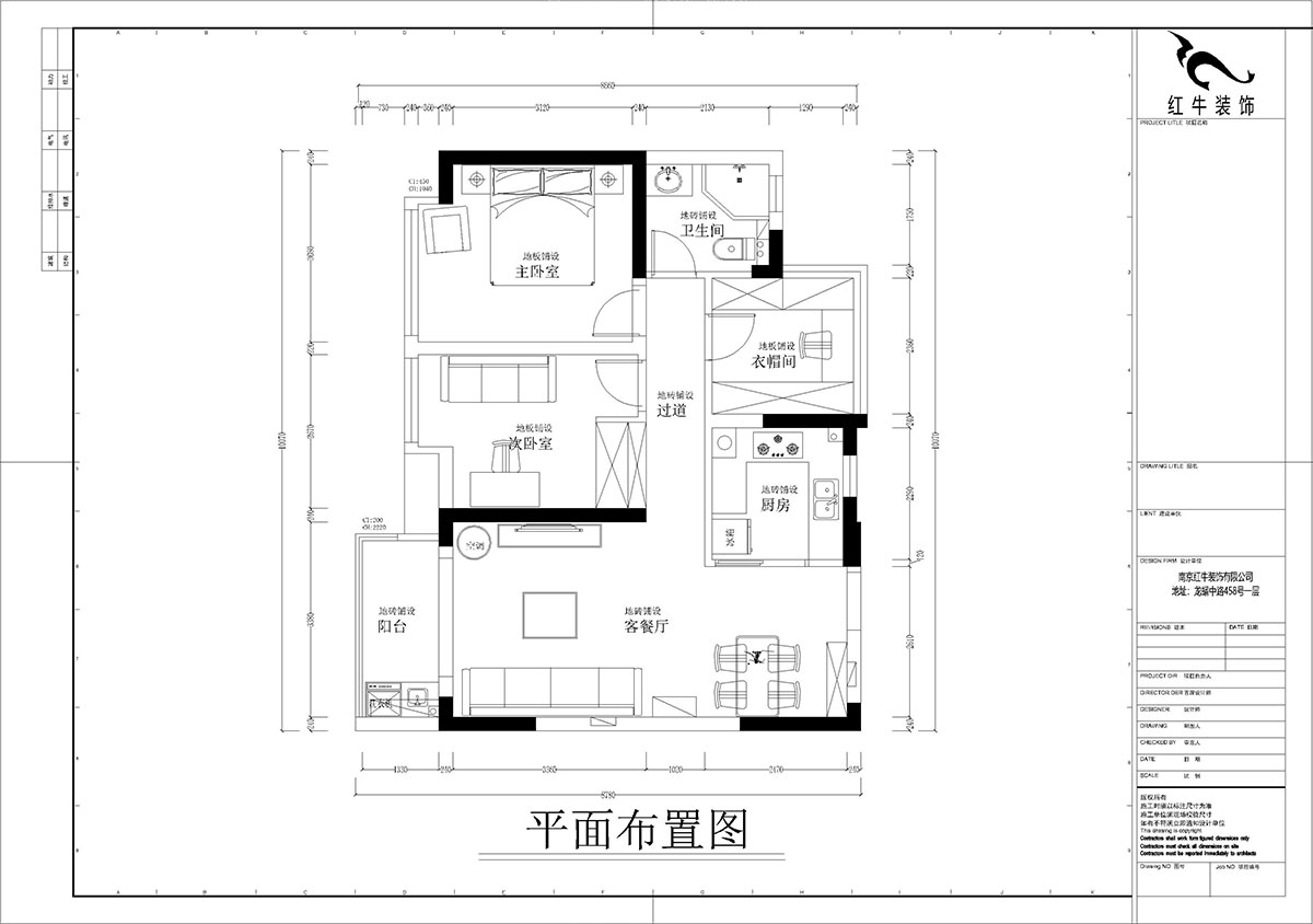 孟憲濤｜華潤幸福裏10-2203-88㎡-簡約風格｜3室1廳1衛｜新房裝修｜定（dìng）製家￥118229｜全包12萬｜00_02平麵布置圖