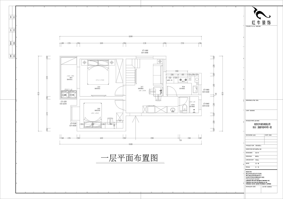 孟憲濤｜堯順佳園2期60-606-72㎡-簡約風格｜3室1廳1衛｜新（xīn）房裝修｜定製家｜全包11萬｜00_02一層平麵布置圖