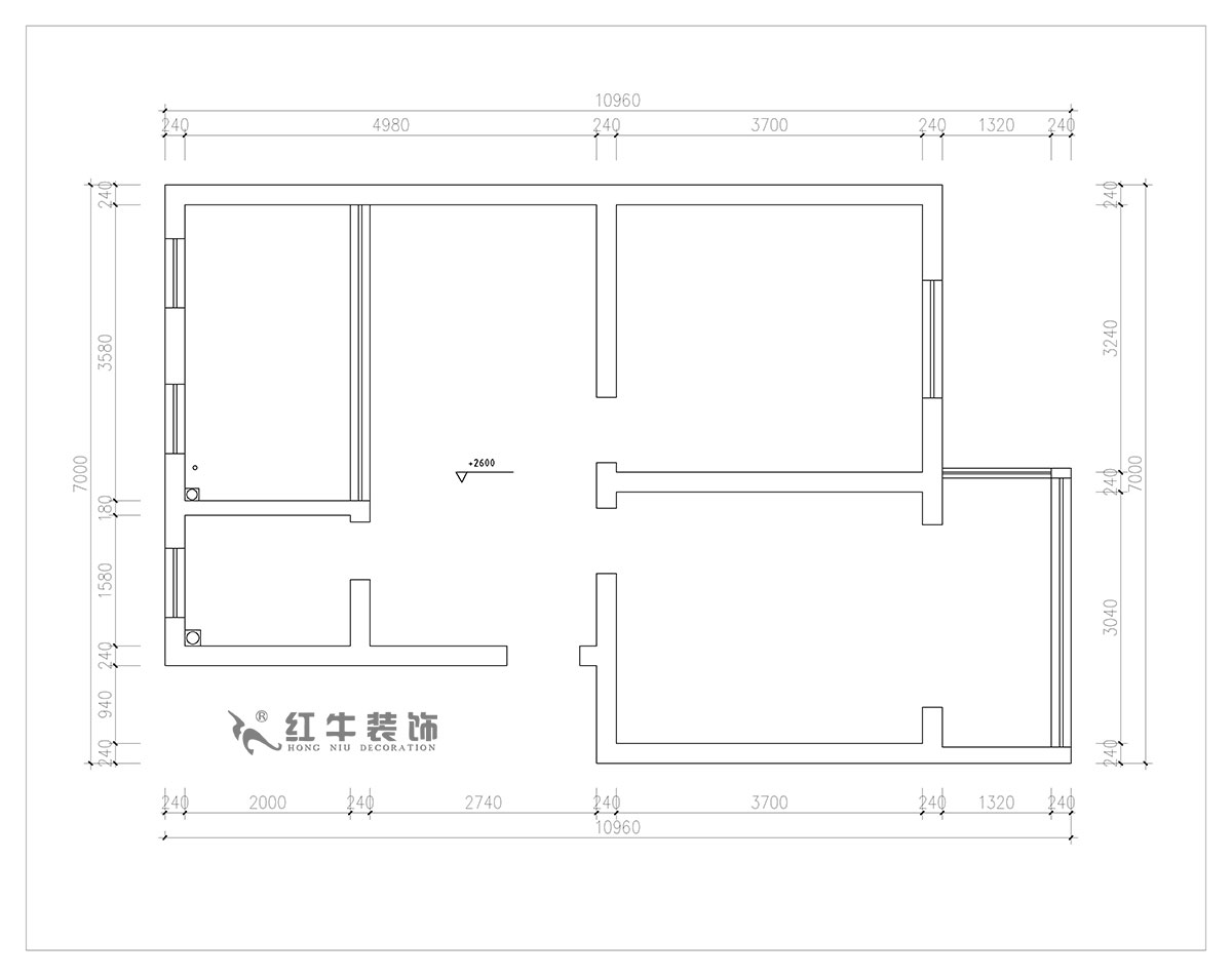 朱（zhū）明琪｜旭光裏57-4-407-69㎡-現代簡（jiǎn）約風格｜2室2廳1衛｜老房翻新｜定製（zhì）家￥113520｜全包11萬｜00_01原（yuán）始牆體圖