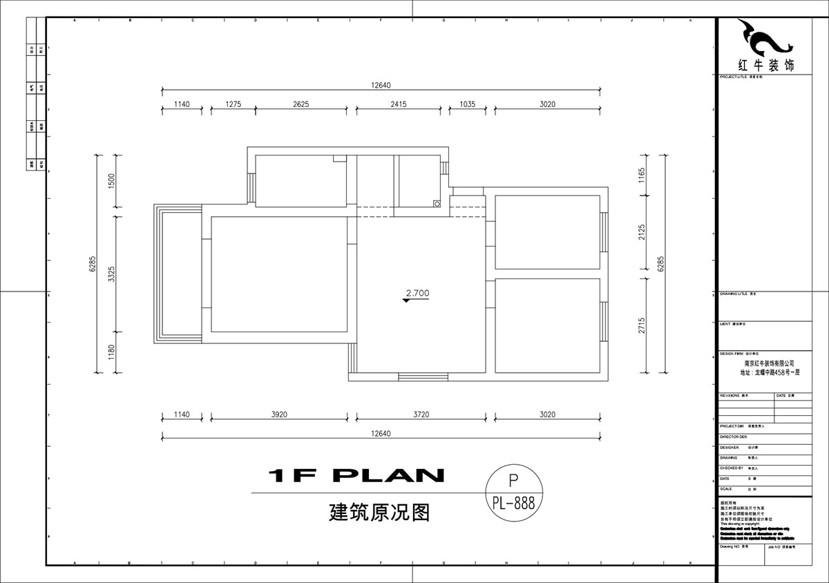 劉萍萍｜秦虹小區鶯虹苑12-56-701-78㎡-簡歐風格｜3室2廳1衛｜老房裝修｜定製家｜全（quán）包12萬｜00_01建築原況圖