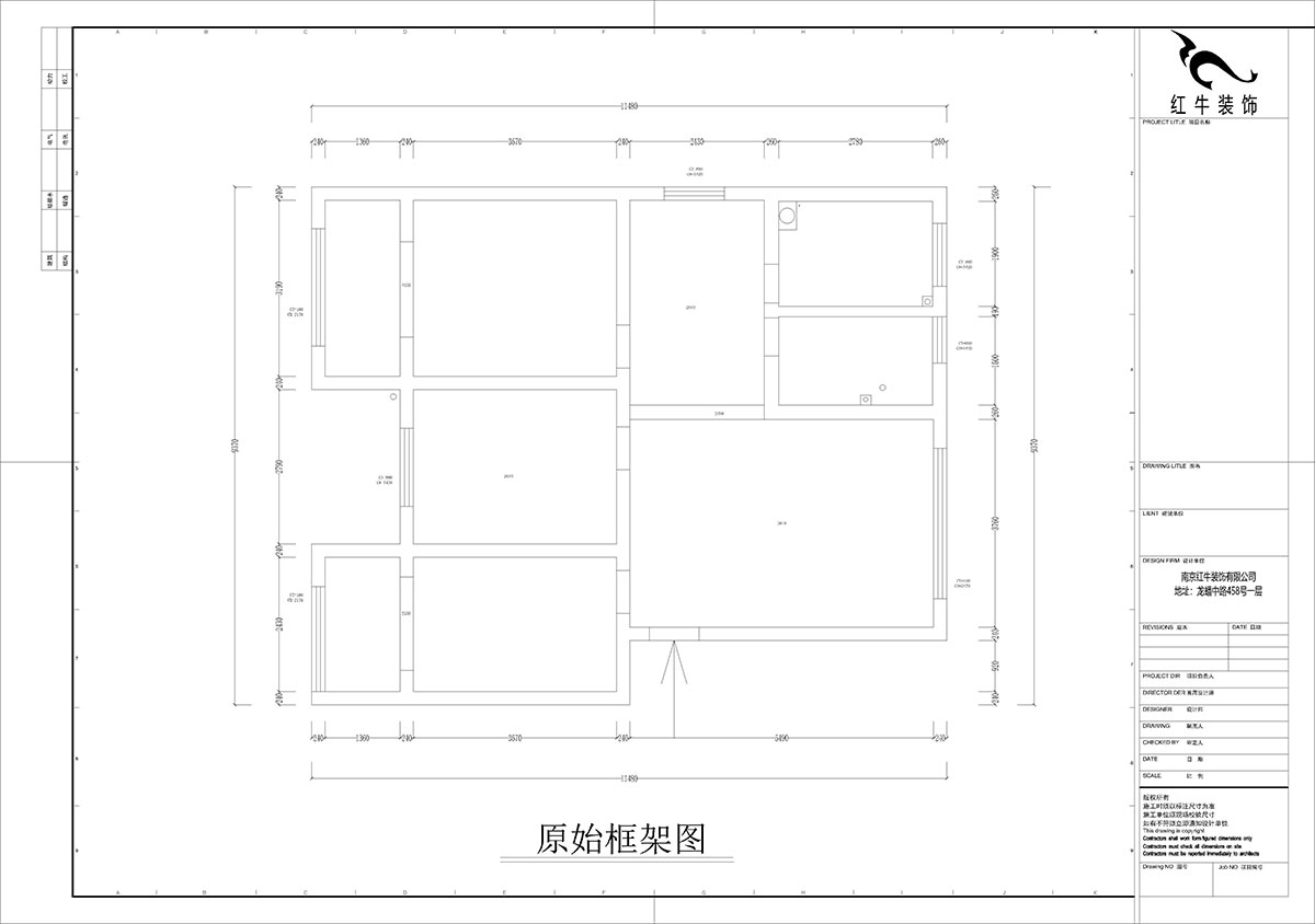 孟憲濤｜石門坎110號1-404-100㎡-現代簡約風格｜3室1廳1衛｜老房裝修｜定製家｜全包14萬｜00_01原始框架圖