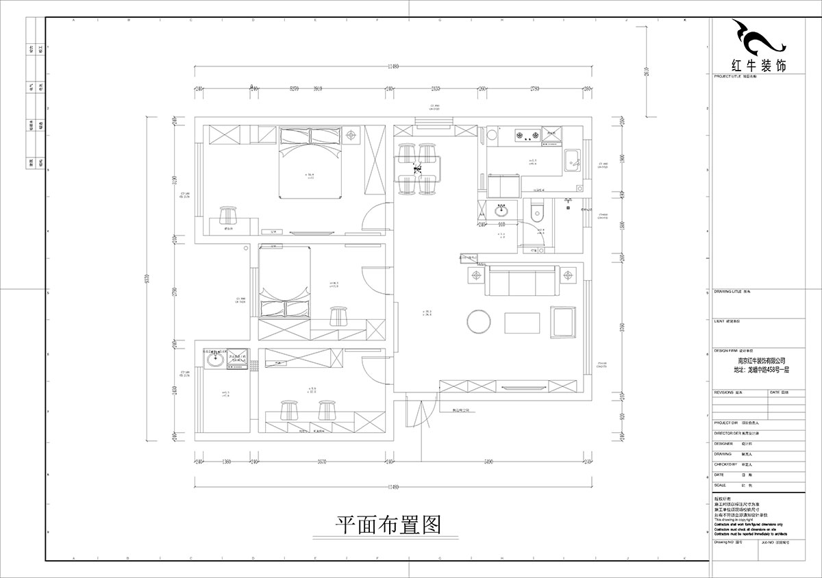 孟憲濤｜石門坎110號1-404-100㎡-現代簡約風格｜3室1廳1衛｜老房（fáng）裝修（xiū）｜定製家｜全包14萬｜00_02平麵布置圖