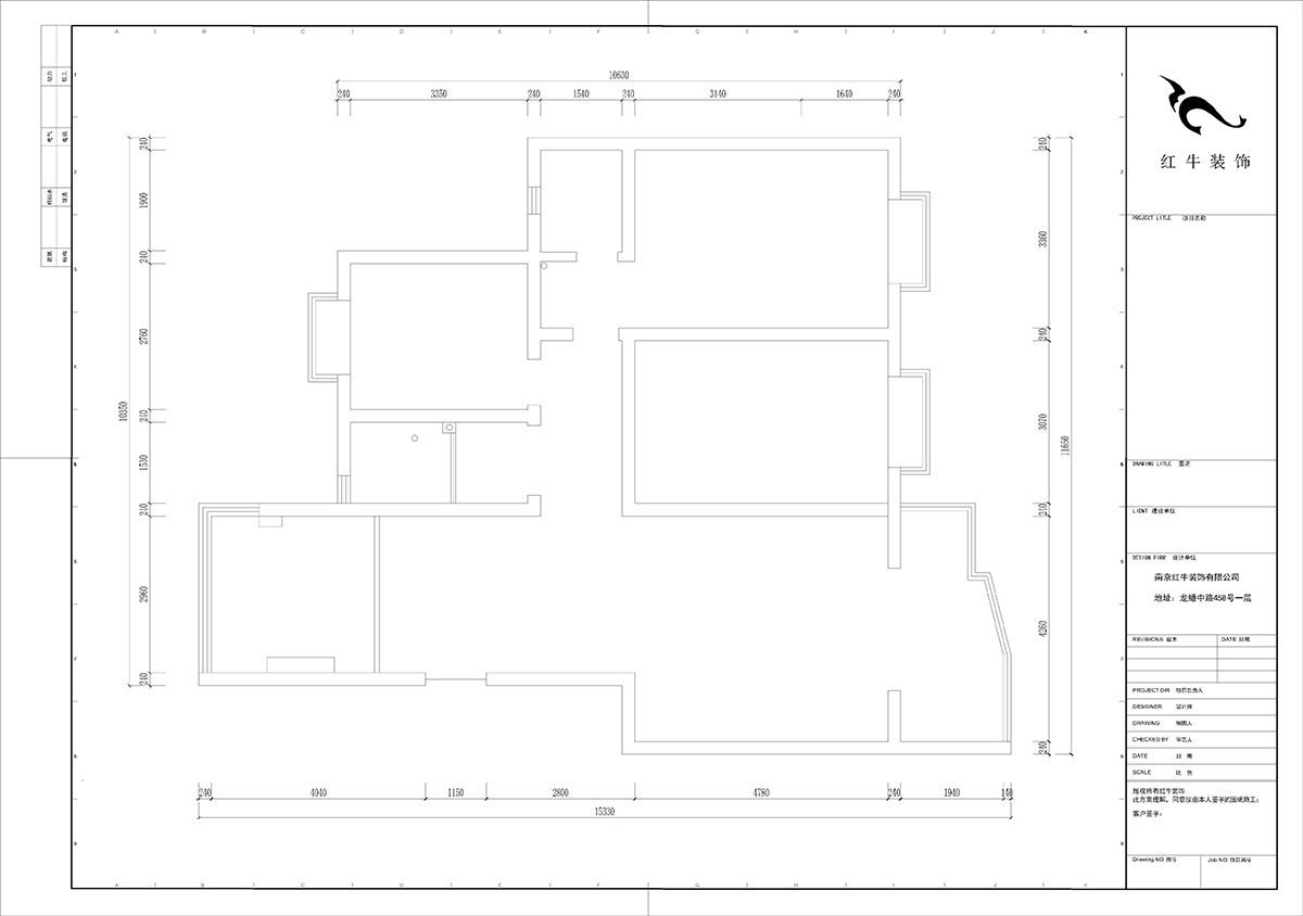 陸利民（mín）｜楓丹（dān）白露城市花園（yuán）32-301-126㎡-現代簡約風格｜3室（shì）2廳2衛｜舊房裝修｜半包9萬｜00_01原始結構圖