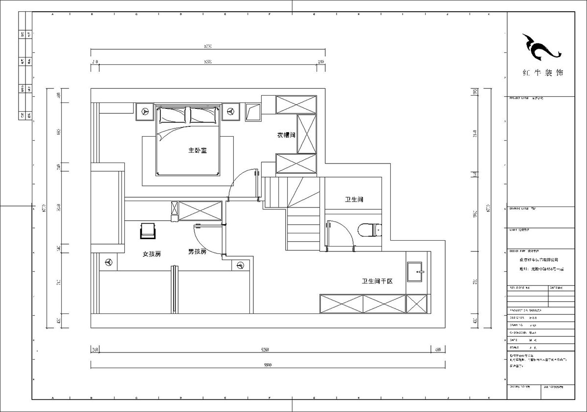 陸利民（mín）｜長發（fā）中心C棟302-100㎡-現代風格｜2室1廳2衛｜舊房（fáng）裝修｜定製家｜全包12萬｜00_03二層平麵布置圖