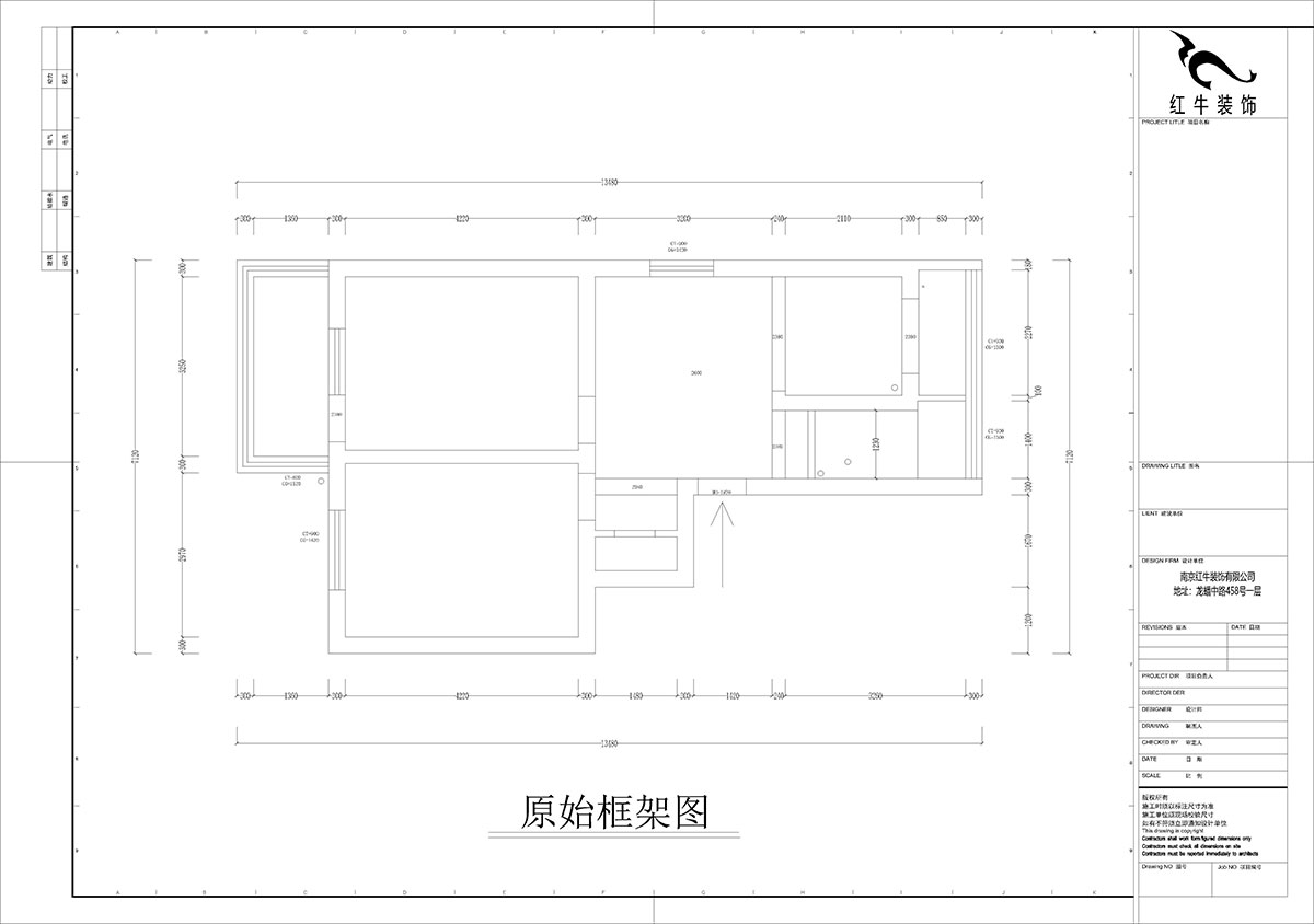 孟憲濤｜寧夏路18號3-204-70㎡-現代風格｜2室2廳1衛｜老房裝修｜定製家｜全包12萬（wàn）｜00_01原始框架圖