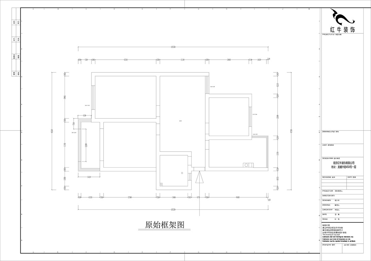 孟憲濤｜龍悅山莊（zhuāng）7-402-82㎡-現代簡約風格｜3室2廳1衛｜老房裝修｜定製（zhì）家｜全（quán）包12萬｜00_01原始框（kuàng）架圖