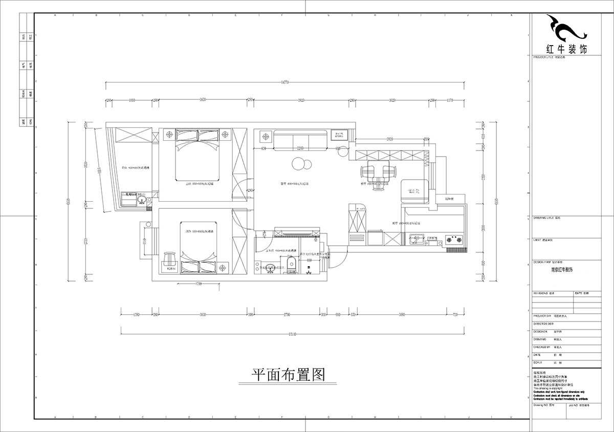 孟憲濤｜龍蟠花苑6-502-75㎡-現代簡約風格｜3室1廳1衛｜老（lǎo）房裝修｜定（dìng）製家｜全包11萬｜00_02平麵布置圖（tú）